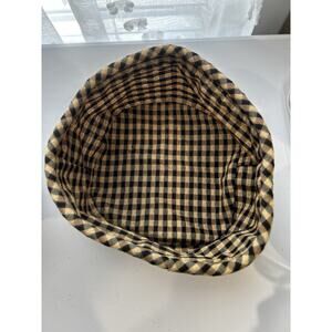Longaberger Khaki Check BUTTON Basket Liner RARE 7" ROUND